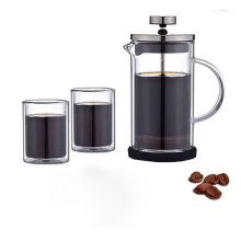 Heat Resistant double wall coffee french press ,two layer french press plunger , french press coffee maker
